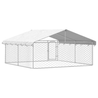 Hondenkennel met dak 300x300x150 cm 7