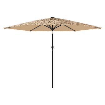 Parasol met stalen paal 288x288x225 cm bruin 4