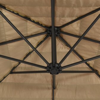 Parasol met stalen paal 288x288x225 cm bruin 8