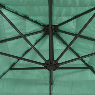 Parasol met stalen paal 388x388x248 cm groen 7