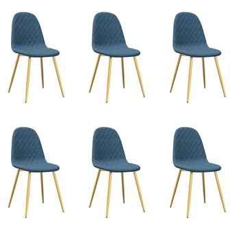 Eetkamerstoelen 6 st fluweel blauw 2