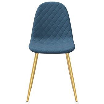 Eetkamerstoelen 6 st fluweel blauw 4