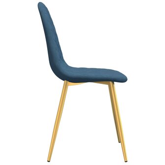 Eetkamerstoelen 6 st fluweel blauw 5