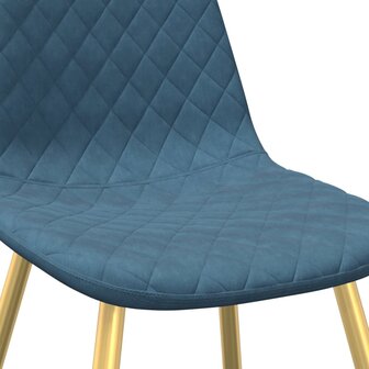 Eetkamerstoelen 6 st fluweel blauw 7