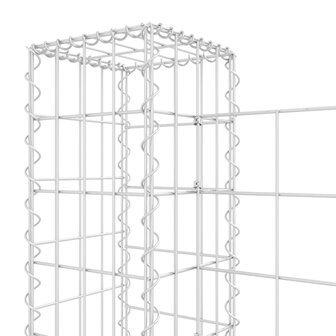 Schanskorf U-vormig met 8 palen 860x20x100 cm ijzer 5