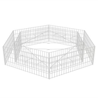 Gabion plantenbak verhoogd zeshoekig 200x173x40 cm 3