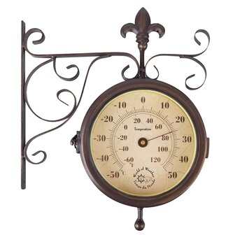 Esschert Design stationsklok met thermometer TF005 2