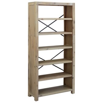 Boekenkast met 6 schappen 80x30x170 cm massief acaciahout 2