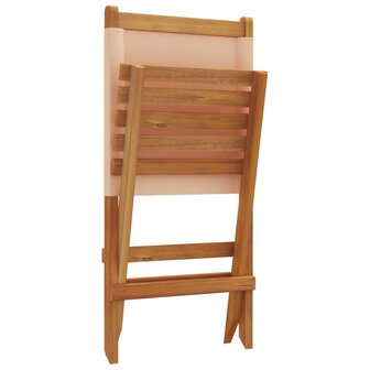 Tuinstoelen 4 st inklapbaar stof en massief hout beige 8