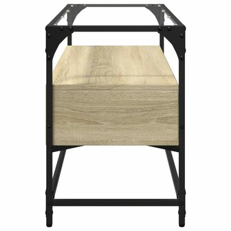 Tv-meubel met glazen blad 98x35x51 cm bewerkt hout sonoma eiken 5