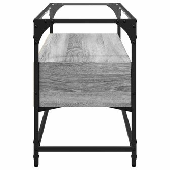 Tv-meubel met glazen blad 98x35x51 cm bewerkt hout grijs sonoma 5