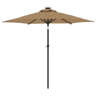 Parasol met stalen paal 225x225x212 cm taupe 5