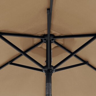 Parasol met stalen paal 225x225x212 cm taupe 10