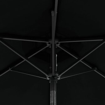 Parasol met stalen paal 225x225x212 cm zwart 10