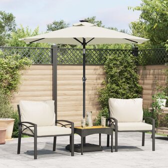 Parasol met LED&amp;apos;s en stalen paal 225x225x212 cm wit 1