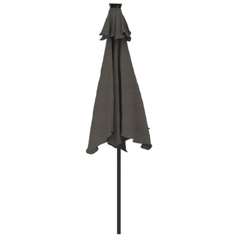 Parasol met LED&amp;apos;s en stalen paal 225x225x212cm antracietkleurig 7