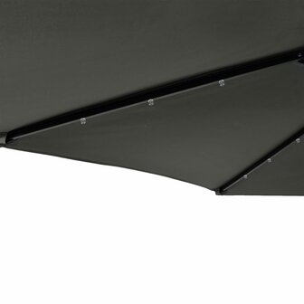 Parasol met LED&amp;apos;s en stalen paal 225x225x212cm antracietkleurig 10