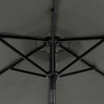 Parasol met LED&amp;apos;s en stalen paal 225x225x212cm antracietkleurig 12