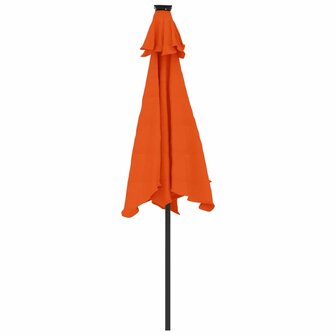 Parasol met LED&amp;apos;s en stalen paal 225x225x212 cm terracotta 7