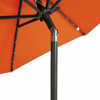 Parasol met LED&amp;apos;s en stalen paal 225x225x212 cm terracotta 9