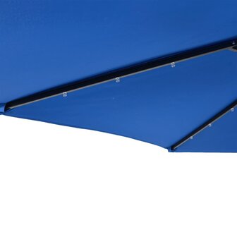 Parasol met LED&amp;apos;s en stalen paal 225x225x212 cm azuurblauw 10