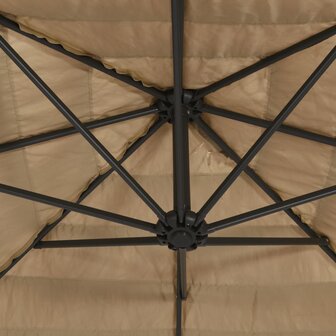 Parasol met stalen paal 246x246x230 cm bruin 9