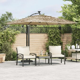 Parasol met stalen paal 269x269x235 cm bruin 1