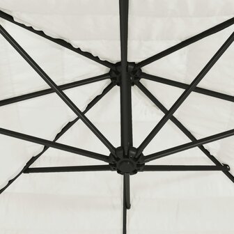 Parasol met stalen paal 269x269x235 cm wit 9