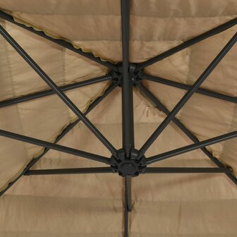 Parasol met stalen paal 290x290x238 cm bruin 9