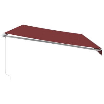 Luifel handmatig uittrekbaar met LED 600x300 cm bordeauxrood 5