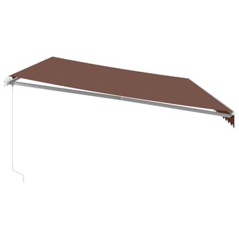 Luifel handmatig uittrekbaar met LED 600x300 cm bruin 5