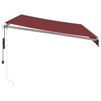 Luifel automatisch uittrekbaar met LED 350x250 cm bordeauxrood 5