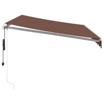 Luifel automatisch uittrekbaar met LED 350x250 cm bruin 5