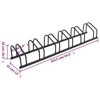 Fietsenrek voor 6 fietsen staal zwart 6