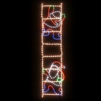 Kerstfiguur kerstman op ladder opvouwbaar 552 LED&amp;apos;s 50x200 cm 3