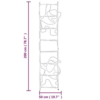 Kerstfiguur kerstman op ladder opvouwbaar 552 LED&amp;apos;s 50x200 cm 6