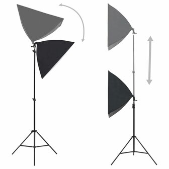 Fotostudioset met softboxlampen en reflector 3