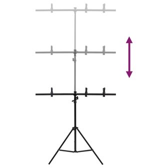 Achtergrondstandaard T-vormig 91x60x(70-200) cm zwart 5