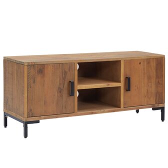 Tv-meubel 110x35x48 cm massief grenenhout bruin 2