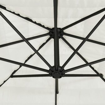 Parasol met stalen paal 248x248x248 cm wit 8