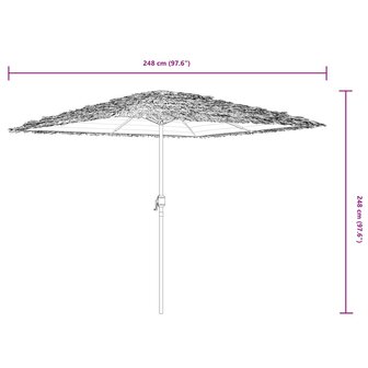 Parasol met stalen paal 248x248x248 cm wit 11