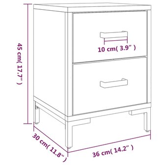 Nachtkastjes 2 st 36x30x45 cm massief grenenhout 8