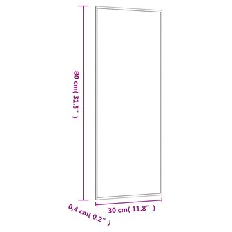 Wandspiegel 30x80 cm rechthoekig glas 6