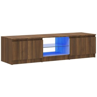 Tv-meubel met LED-verlichting 140x40x35,5 cm bruin eikenkleur 2