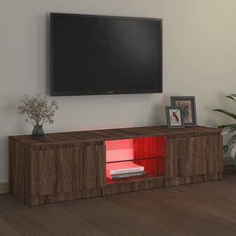 Tv-meubel met LED-verlichting 140x40x35,5 cm bruin eikenkleur 3