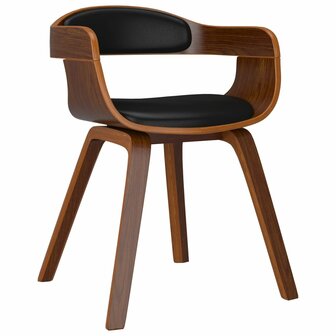 Eetkamerstoelen 2 st gebogen hout en kunstleer zwart 3