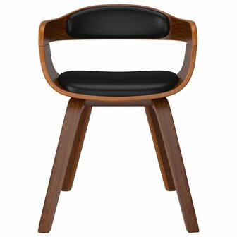 Eetkamerstoelen 2 st gebogen hout en kunstleer zwart 4