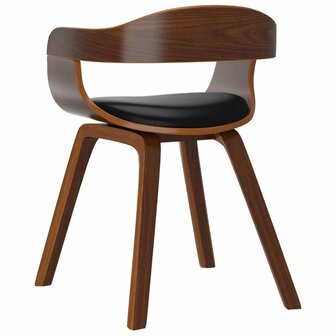 Eetkamerstoelen 2 st gebogen hout en kunstleer zwart 6