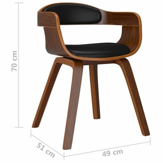 Eetkamerstoelen 2 st gebogen hout en kunstleer zwart 7