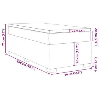 Boxspring met matras stof donkerbruin 80x200 cm 12